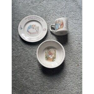Set Of 3 Frederick Warne Peter Rabbit Wedgwood Of Etruria Story Time Dishes